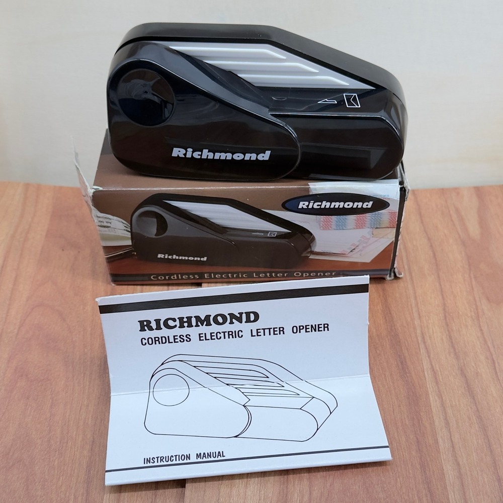 Richmond Electric Letter Opener Cordless Handheld Desktop VTG with Manual
